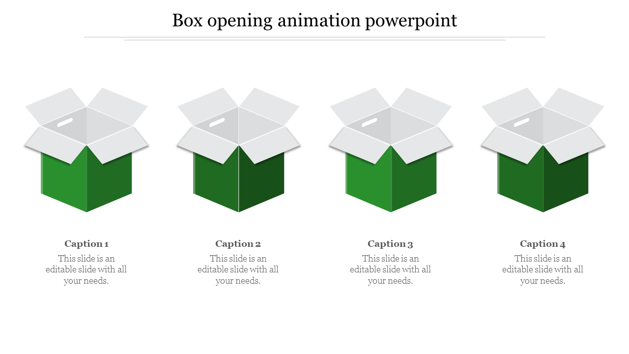 box opening animation powerpoint-4-Green